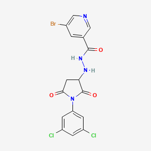 5-bromo-N'-[1-(3,5-dichlorophenyl)-2,5-dioxopyrrolidin-3-yl]pyridine-3-carbohydrazide