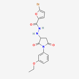 molecular formula C17H16BrN3O5 B11089771 5-bromo-N'-[1-(3-ethoxyphenyl)-2,5-dioxopyrrolidin-3-yl]furan-2-carbohydrazide 