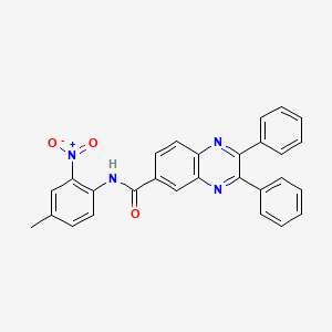 molecular formula C28H20N4O3 B11089779 N-(4-methyl-2-nitrophenyl)-2,3-diphenylquinoxaline-6-carboxamide 