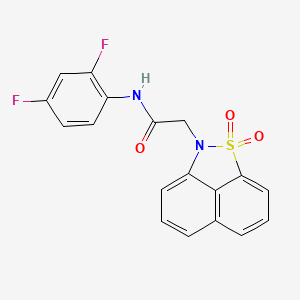 molecular formula C18H12F2N2O3S B11089781 Acetamide, N-(2,4-difluorophenyl)-2-(1,1-dioxo-1H-1lambda(6)-naphtho[1,8-cd]isothiazol-2-yl)- 