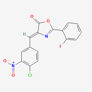 molecular formula C16H8ClFN2O4 B11089788 (4Z)-4-(4-chloro-3-nitrobenzylidene)-2-(2-fluorophenyl)-1,3-oxazol-5(4H)-one 