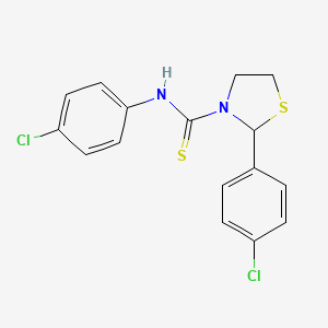 N,2-bis(4-chlorophenyl)-1,3-thiazolidine-3-carbothioamide