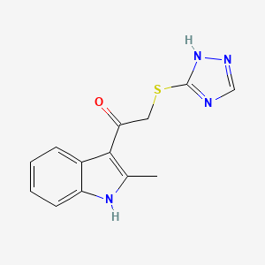 molecular formula C13H12N4OS B11089812 1-(2-methyl-1H-indol-3-yl)-2-(4H-1,2,4-triazol-3-ylthio)ethanone 