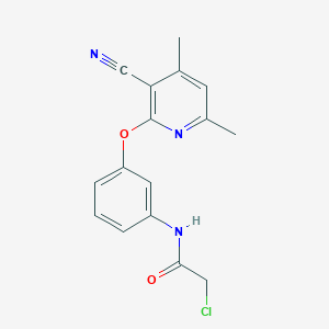 2-chloro-N-{3-[(3-cyano-4,6-dimethylpyridin-2-yl)oxy]phenyl}acetamide