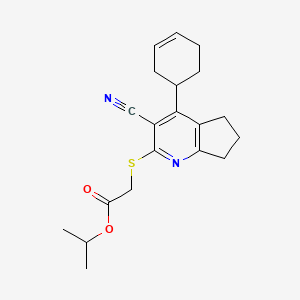 propan-2-yl {[3-cyano-4-(cyclohex-3-en-1-yl)-6,7-dihydro-5H-cyclopenta[b]pyridin-2-yl]sulfanyl}acetate