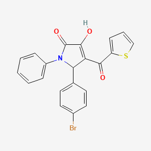 molecular formula C21H14BrNO3S B11089875 5-(4-Bromophenyl)-3-hydroxy-1-phenyl-4-(2-thienylcarbonyl)-1,5-dihydro-2H-pyrrol-2-one 