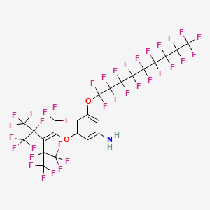 molecular formula C24H5F36NO2 B11089881 3-{[1,1,1,4,5,5,5-Heptafluoro-3-(1,1,1,2,3,3,3-heptafluoropropan-2-yl)-4-(trifluoromethyl)pent-2-en-2-yl]oxy}-5-[(nonadecafluorononyl)oxy]aniline 