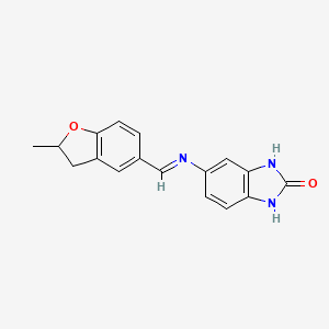 5-{[(E)-(2-methyl-2,3-dihydro-1-benzofuran-5-yl)methylidene]amino}-1,3-dihydro-2H-benzimidazol-2-one