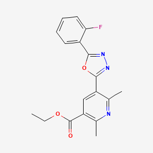 molecular formula C18H16FN3O3 B11089891 Ethyl 5-[5-(2-fluorophenyl)-1,3,4-oxadiazol-2-yl]-2,6-dimethylpyridine-3-carboxylate 