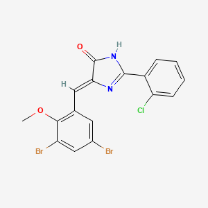 (5Z)-2-(2-chlorophenyl)-5-(3,5-dibromo-2-methoxybenzylidene)-3,5-dihydro-4H-imidazol-4-one