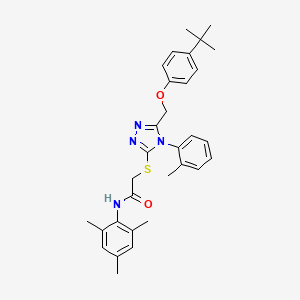 2-((5-((4-(tert-Butyl)phenoxy)methyl)-4-(o-tolyl)-4H-1,2,4-triazol-3-yl)thio)-N-mesitylacetamide