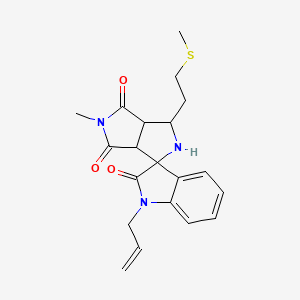 molecular formula C20H23N3O3S B11089934 1-Allyl-5'-methyl-3'-[2-(methylthio)ethyl]-3A',6A'-dihydro-2'H-spiro[indole-3,1'-pyrrolo[3,4-C]pyrrole]-2,4',6'(1H,3'H,5'H)-trione 