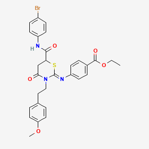 molecular formula C29H28BrN3O5S B11089947 ethyl 4-({(2Z)-6-[(4-bromophenyl)carbamoyl]-3-[2-(4-methoxyphenyl)ethyl]-4-oxo-1,3-thiazinan-2-ylidene}amino)benzoate 