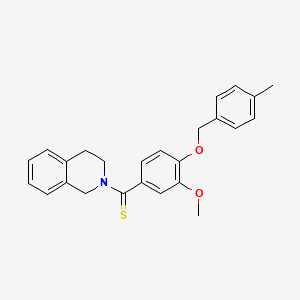 molecular formula C25H25NO2S B11089950 3,4-dihydroisoquinolin-2(1H)-yl{3-methoxy-4-[(4-methylbenzyl)oxy]phenyl}methanethione 