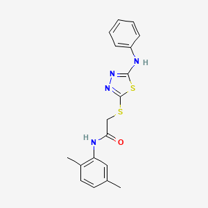 2-[(5-anilino-1,3,4-thiadiazol-2-yl)sulfanyl]-N-(2,5-dimethylphenyl)acetamide