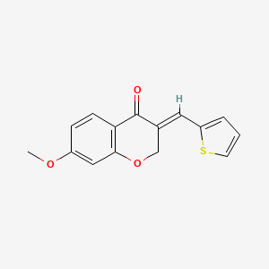 molecular formula C15H12O3S B11090007 7-methoxy-3-[(E)-1-(2-thienyl)methylidene]-2,3-dihydro-4H-chromen-4-one 