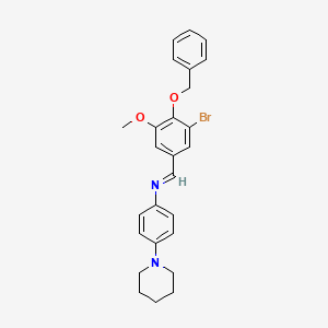 N-{(E)-[4-(benzyloxy)-3-bromo-5-methoxyphenyl]methylidene}-4-(piperidin-1-yl)aniline