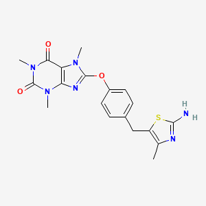 8-{4-[(2-amino-4-methyl-1,3-thiazol-5-yl)methyl]phenoxy}-1,3,7-trimethyl-3,7-dihydro-1H-purine-2,6-dione