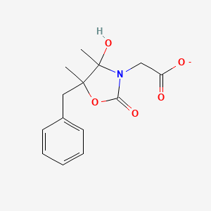 molecular formula C14H16NO5- B11090092 (5-Benzyl-4-hydroxy-4,5-dimethyl-2-oxo-1,3-oxazolidin-3-yl)acetate 