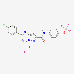 molecular formula C22H13ClF6N4O2 B11090122 5-(4-chlorophenyl)-N-methyl-N-[4-(trifluoromethoxy)phenyl]-7-(trifluoromethyl)pyrazolo[1,5-a]pyrimidine-2-carboxamide 