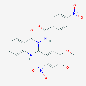 N-[2-(4,5-dimethoxy-2-nitrophenyl)-4-oxo-1,4-dihydroquinazolin-3(2H)-yl]-4-nitrobenzamide