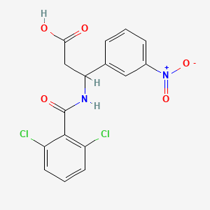 molecular formula C16H12Cl2N2O5 B11090135 3-[(2,6-Dichlorobenzoyl)amino]-3-(3-nitrophenyl)propanoic acid 