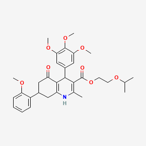 molecular formula C32H39NO8 B11090147 2-(Propan-2-yloxy)ethyl 7-(2-methoxyphenyl)-2-methyl-5-oxo-4-(3,4,5-trimethoxyphenyl)-1,4,5,6,7,8-hexahydroquinoline-3-carboxylate 