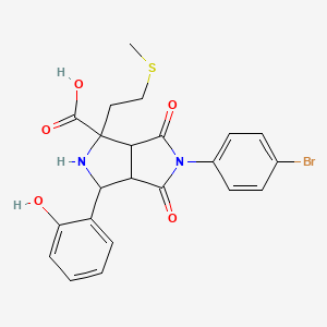 5-(4-Bromophenyl)-3-(2-hydroxyphenyl)-1-[2-(methylsulfanyl)ethyl]-4,6-dioxooctahydropyrrolo[3,4-c]pyrrole-1-carboxylic acid