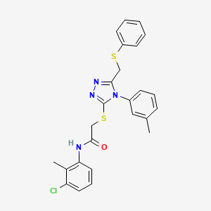 molecular formula C25H23ClN4OS2 B11090155 N-(3-chloro-2-methylphenyl)-2-({4-(3-methylphenyl)-5-[(phenylsulfanyl)methyl]-4H-1,2,4-triazol-3-yl}sulfanyl)acetamide CAS No. 538337-23-4