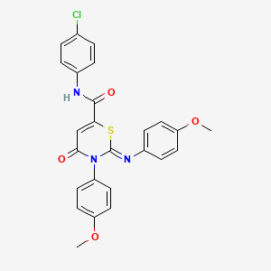 molecular formula C25H20ClN3O4S B11090170 (2Z)-N-(4-chlorophenyl)-3-(4-methoxyphenyl)-2-[(4-methoxyphenyl)imino]-4-oxo-3,4-dihydro-2H-1,3-thiazine-6-carboxamide 