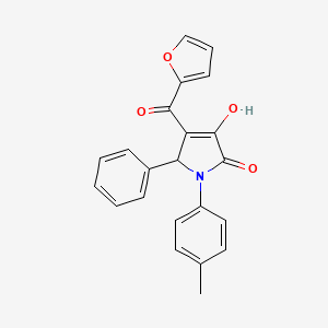 molecular formula C22H17NO4 B11090173 4-(2-Furylcarbonyl)-3-hydroxy-1-(4-methylphenyl)-5-phenyl-1,5-dihydro-2H-pyrrol-2-one 