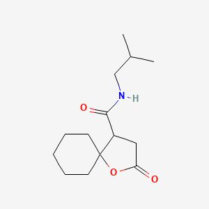 molecular formula C14H23NO3 B11090174 N-(2-methylpropyl)-2-oxo-1-oxaspiro[4.5]decane-4-carboxamide 