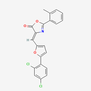 (4Z)-4-{[5-(2,4-dichlorophenyl)furan-2-yl]methylidene}-2-(2-methylphenyl)-1,3-oxazol-5(4H)-one