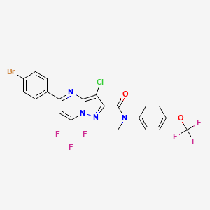 molecular formula C22H12BrClF6N4O2 B11090229 5-(4-bromophenyl)-3-chloro-N-methyl-N-[4-(trifluoromethoxy)phenyl]-7-(trifluoromethyl)pyrazolo[1,5-a]pyrimidine-2-carboxamide 