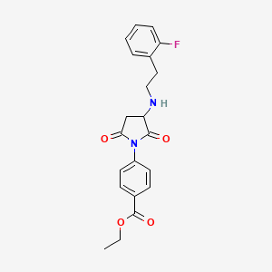 Ethyl 4-(3-{[2-(2-fluorophenyl)ethyl]amino}-2,5-dioxopyrrolidin-1-yl)benzoate