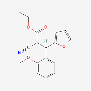 molecular formula C17H17NO4 B11090233 Ethyl 2-cyano-3-(furan-2-yl)-3-(2-methoxyphenyl)propanoate 