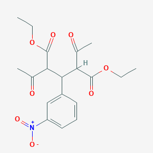 molecular formula C19H23NO8 B11090246 Diethyl 2,4-diacetyl-3-(3-nitrophenyl)pentanedioate 