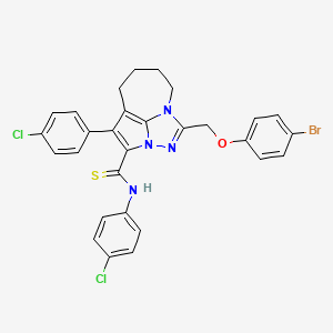 1-[(4-bromophenoxy)methyl]-N,4-bis(4-chlorophenyl)-5,6,7,8-tetrahydro-2,2a,8a-triazacyclopenta[cd]azulene-3-carbothioamide