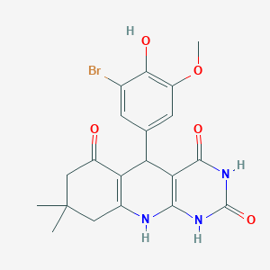 5-(3-bromo-4-hydroxy-5-methoxyphenyl)-8,8-dimethyl-5,8,9,10-tetrahydropyrimido[4,5-b]quinoline-2,4,6(1H,3H,7H)-trione