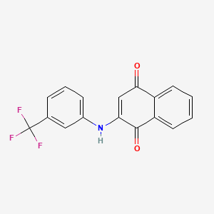 molecular formula C17H10F3NO2 B11090296 2-{[3-(Trifluoromethyl)phenyl]amino}naphthalene-1,4-dione 