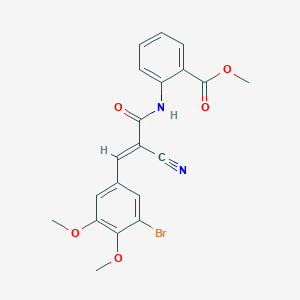 molecular formula C20H17BrN2O5 B11090320 methyl 2-{[(2E)-3-(3-bromo-4,5-dimethoxyphenyl)-2-cyanoprop-2-enoyl]amino}benzoate 