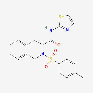 molecular formula C20H19N3O3S2 B11090345 2-[(4-methylphenyl)sulfonyl]-N-(1,3-thiazol-2-yl)-1,2,3,4-tetrahydroisoquinoline-3-carboxamide 