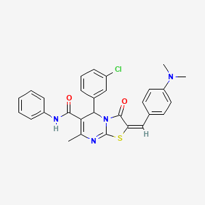 (2E)-5-(3-chlorophenyl)-2-[4-(dimethylamino)benzylidene]-7-methyl-3-oxo-N-phenyl-2,3-dihydro-5H-[1,3]thiazolo[3,2-a]pyrimidine-6-carboxamide