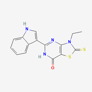 molecular formula C15H12N4OS2 B11090379 3-ethyl-5-(1H-indol-3-yl)-2-thioxo-2,3-dihydro[1,3]thiazolo[4,5-d]pyrimidin-7(6H)-one 