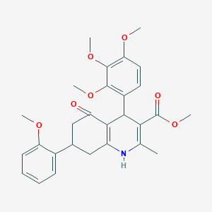 Methyl 7-(2-methoxyphenyl)-2-methyl-5-oxo-4-(2,3,4-trimethoxyphenyl)-1,4,5,6,7,8-hexahydroquinoline-3-carboxylate