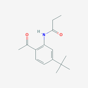 molecular formula C15H21NO2 B11090452 N-(2-Acetyl-5-tert-butylphenyl)propanamide 