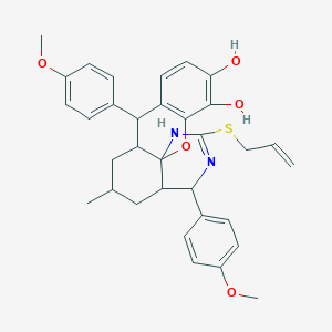 2-(Allylsulfanyl)-4,8-bis(4-methoxyphenyl)-6-methyl-1,4,4A,5,6,7,7A,8-octahydrochromeno[3,2-I]quinazoline-11,12-diol