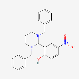 molecular formula C24H25N3O3 B11090478 2-(1,3-Dibenzylhexahydropyrimidin-2-yl)-4-nitrophenol 