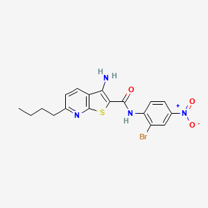 molecular formula C18H17BrN4O3S B11090491 3-amino-N-(2-bromo-4-nitrophenyl)-6-butylthieno[2,3-b]pyridine-2-carboxamide 