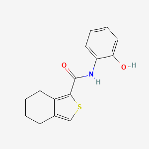 molecular formula C15H15NO2S B11090497 N-(2-hydroxyphenyl)-4,5,6,7-tetrahydro-2-benzothiophene-1-carboxamide 